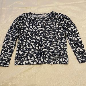 Loft Size Small White and Navy Sweater